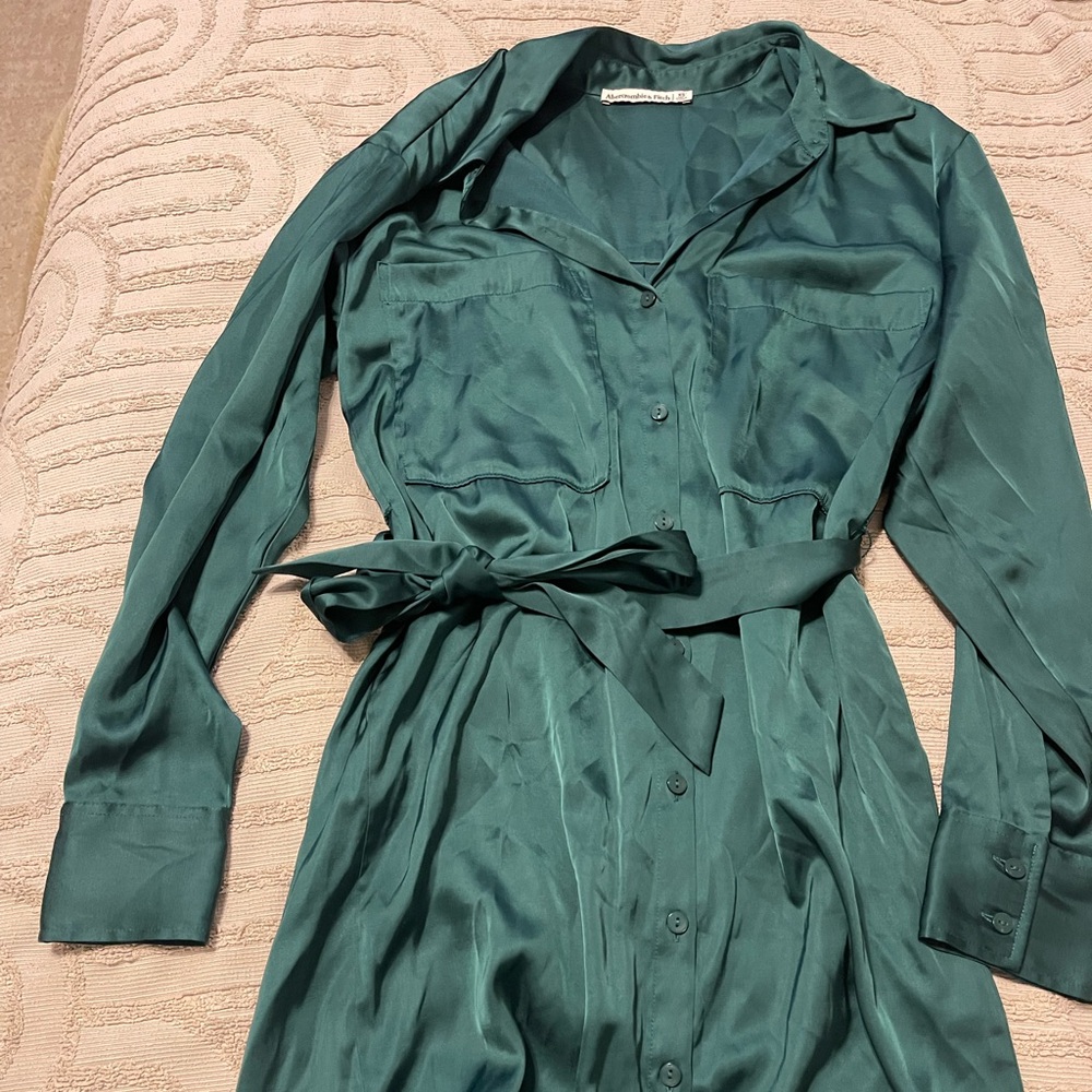 Abercrombie green button up dress